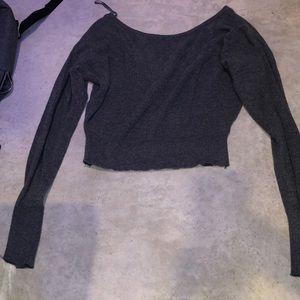 Boat neck grey sweater